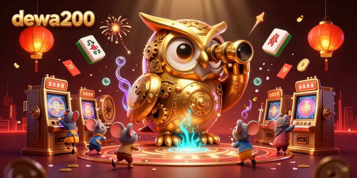 Mengamati permainan slot dengan dewa200, hiasan latar belakang glitzy dan dekorasi kasino lainnya.