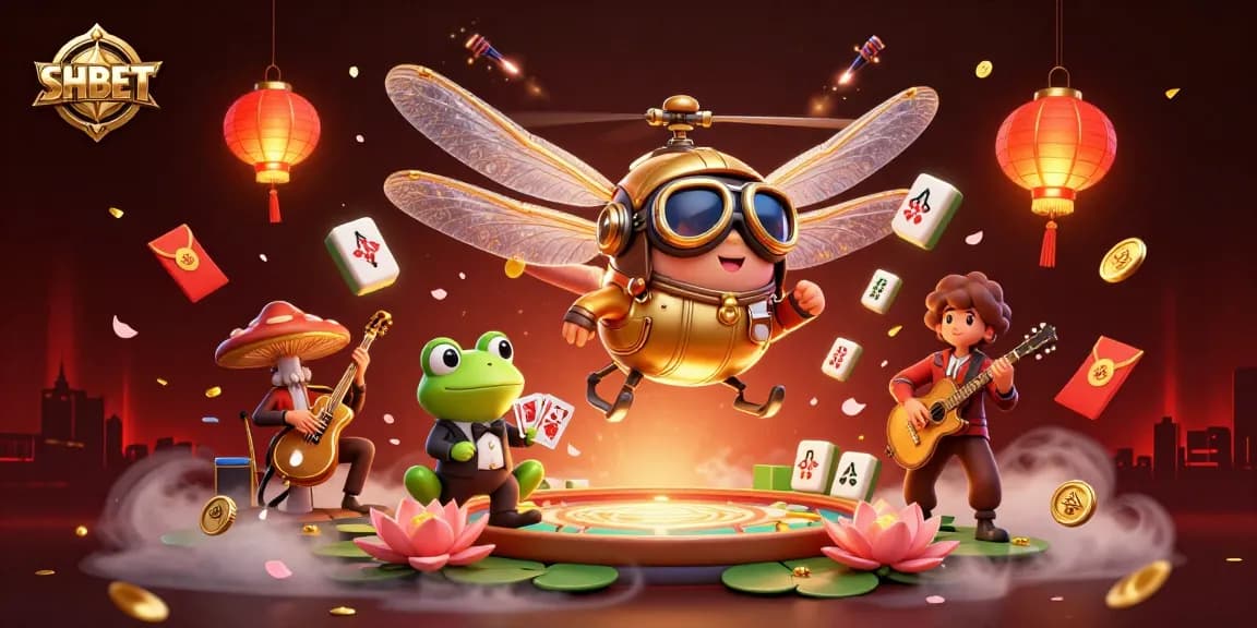 Experience thrilling play at SHBET with a dragonfly pilot, frog croupier, and jazz musicians!