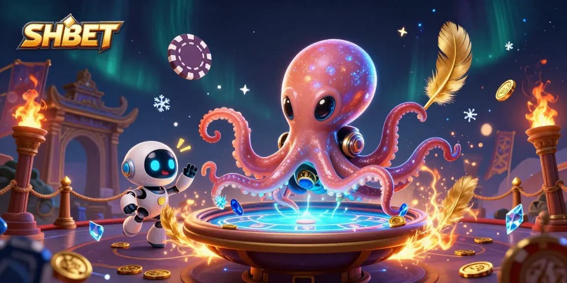 Engage in thrilling gameplay with SHBET's vibrant alien casino scene featuring a poker table.
