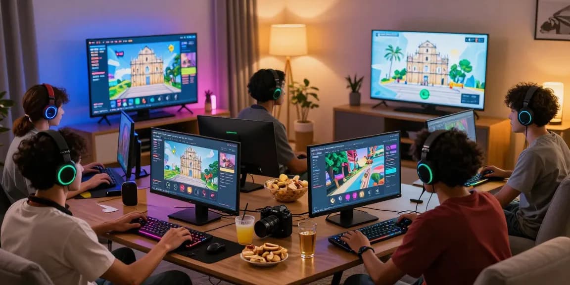 Friends enjoying online gaming on CIKA4D platform in a cozy living room