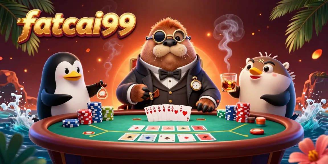 Experience thrilling gameplay like fatcai99 with a walrus playing poker in an underwater casino.
