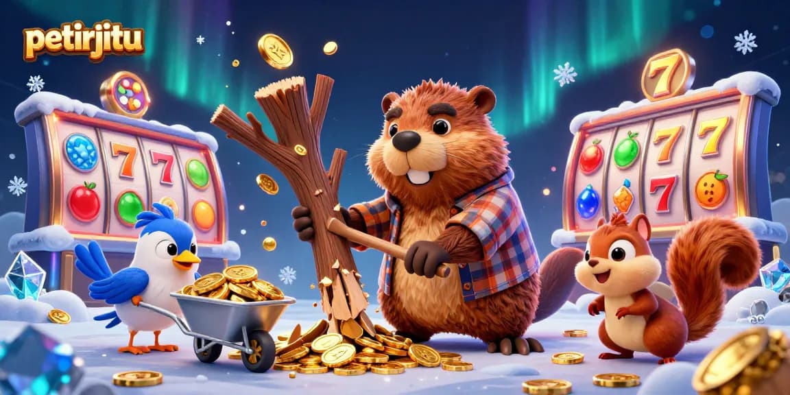 Petirjitu menawarkan pengalaman bermain slot yang menarik dengan karakter lucu mengumpulkan koin emas.