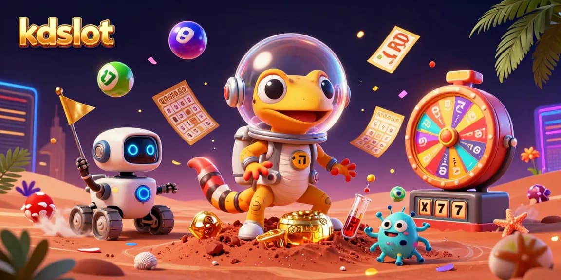 Experience thrilling slot action with kdslot as Martian gecko discovers a golden casino.