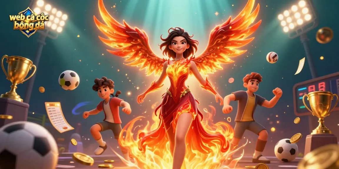 Experience the excitement of betting with web cá cược bóng đá in this vibrant 3D illustration of a stunning Asian woman and sports elements.