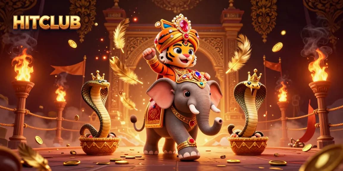 Experience HITCLUB gameplay with an extravagant 3D casino scene featuring thrilling game elements.