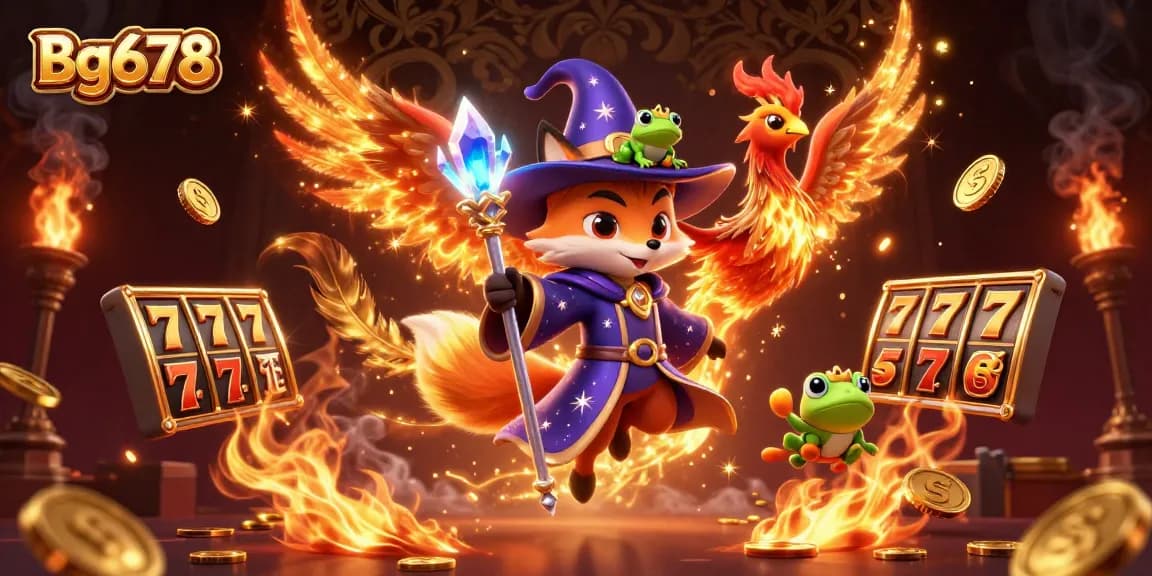 Engage with Bg678 and explore vibrant slots among mystical characters in an enchanting casino scene.