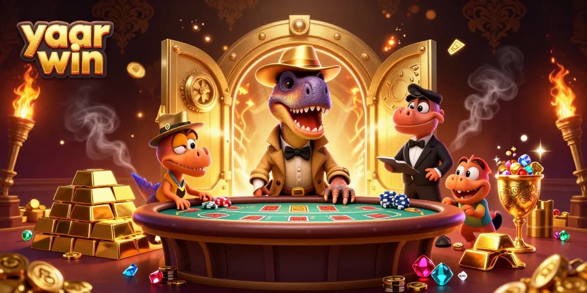 Experience thrill with yaar win at the blackjack table amidst a vibrant casino scene.