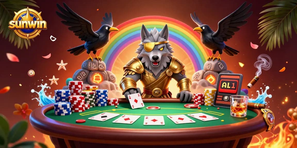 Experience thrilling casino action with sunwin as Norse characters gamble among vibrant chips.