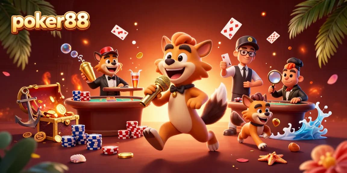 Mainkan poker88 dengan suasana kasino yang ceria di tengah tawa hyena.