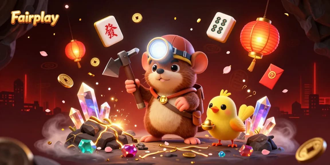 Experience Fairplay with our vibrant casino scene featuring charming characters and dynamic game elements.