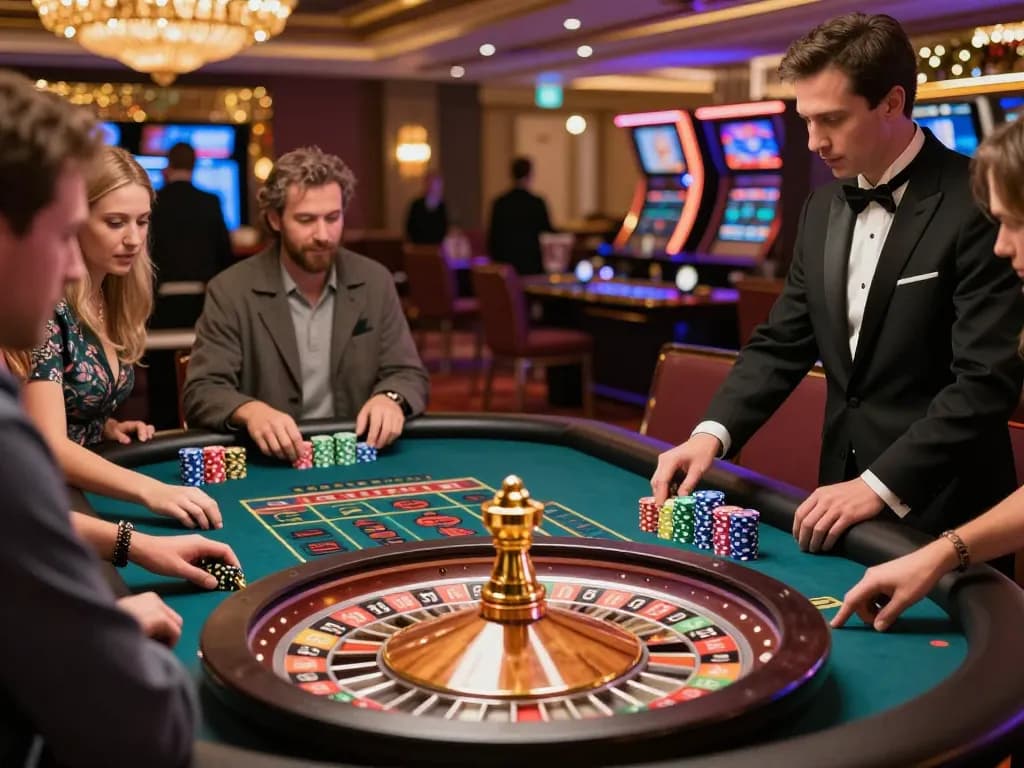 Pemain Kenzototo terlibat dalam permainan roulette yang mendebarkan di meja kasino kelas atas