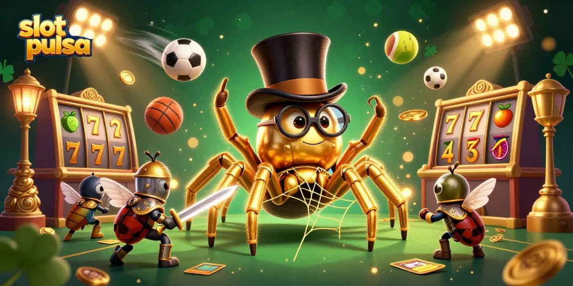 Menangkan slot pulsa dengan simbol keberuntungan dan suasana kasino yang menarik.