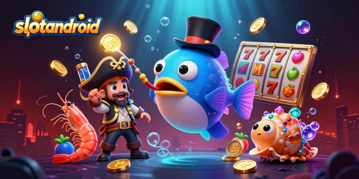Spin to win with slot android featuring colorful reels and sparkling coins in a vibrant casino scene.