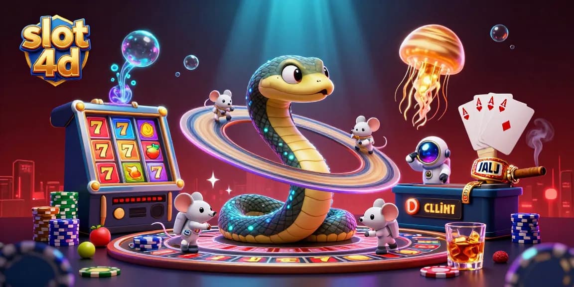 Bet on slot 4d with vivid cosmic characters in an exciting 3D casino scene.
