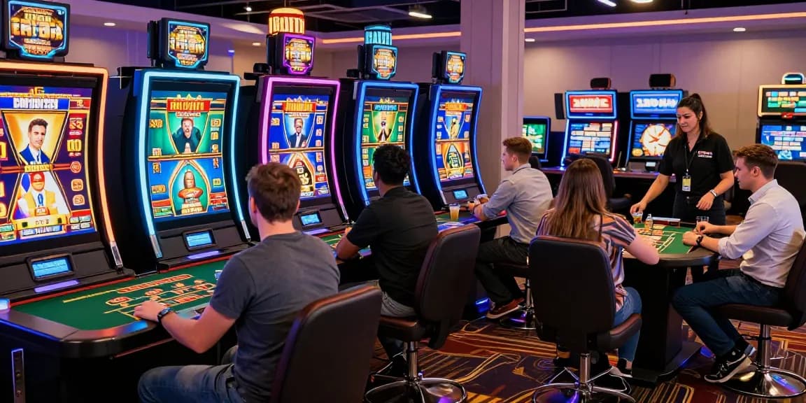 Exciting gaming scene at credit card casinos showcasing players enjoying fast gameplay at https://dea.org.uk with vibrant lighting and modern gaming stations.