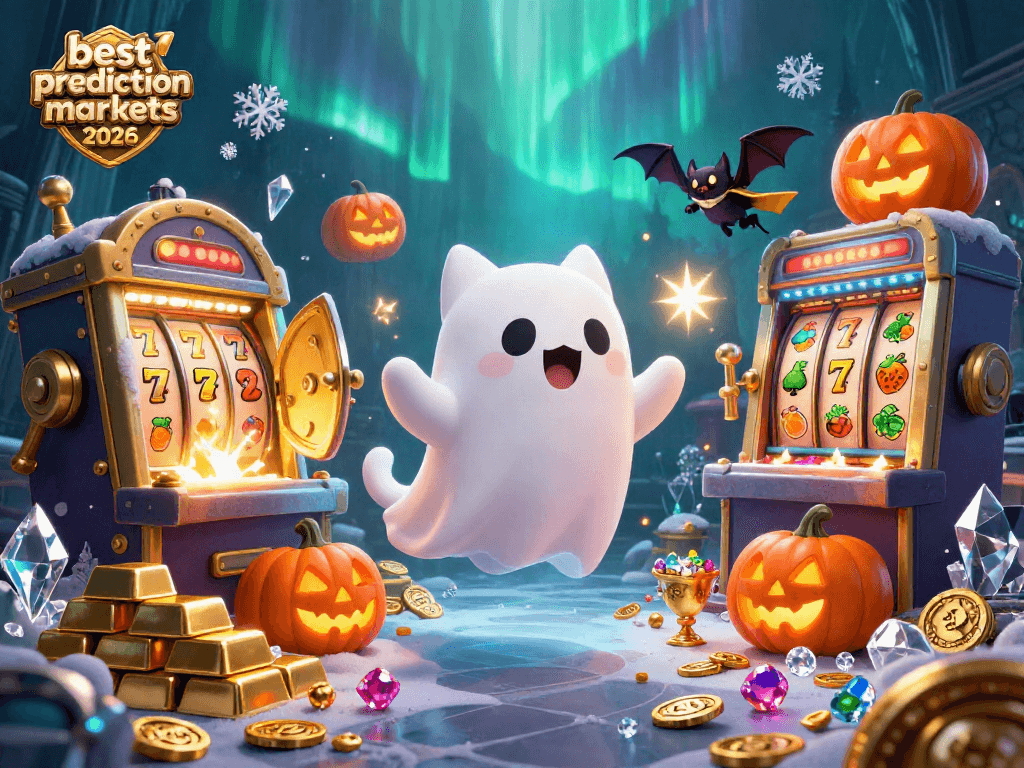 Engage with the best prediction markets 2026 showcased in an enchanting haunted casino scene.
