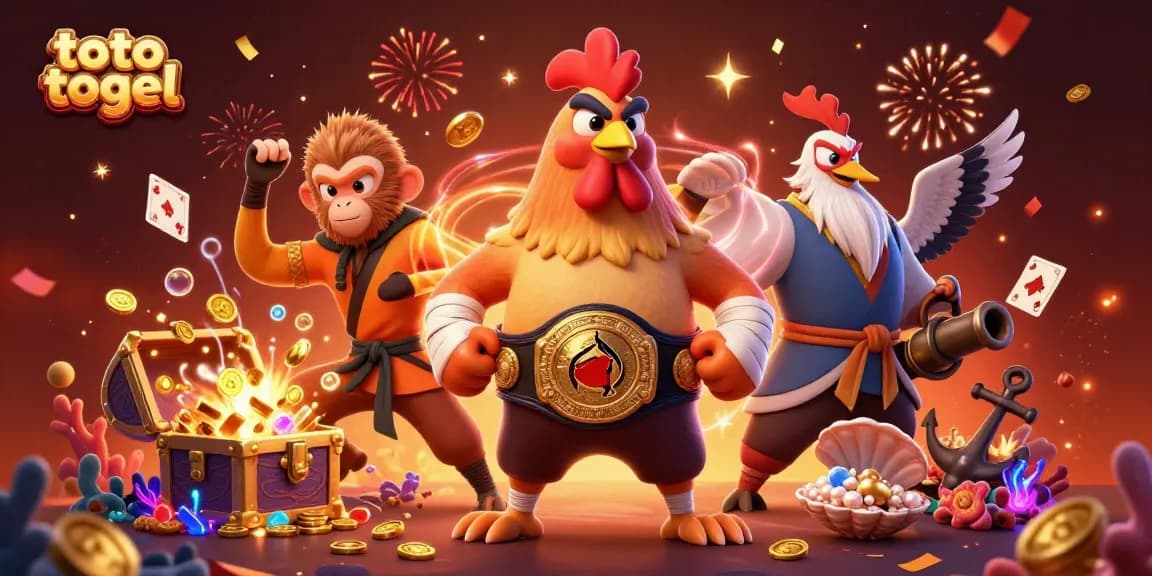 Experience thrilling toto togel excitement with a fierce Muay Thai rooster and skilled martial artists.