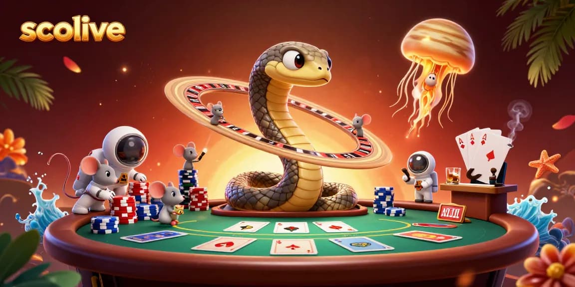 Socolive showcases a dynamic gambling scene with astronauts betting on a roulette wheel in space.