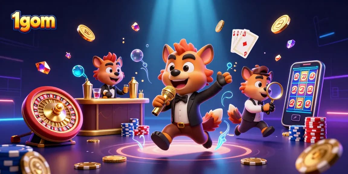 Experience the excitement of 1gom with hyenas at a comedy casino, showcasing laughter, cocktails, and gambling charm.