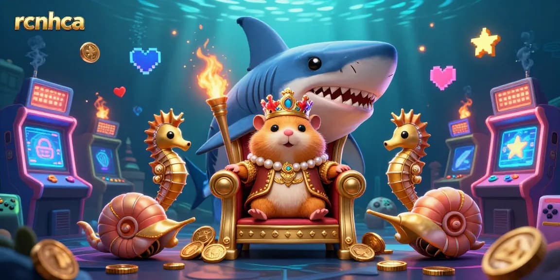 Experience exciting gaming at rcnhca with our golden hamster king ruler in an oceanic throne.