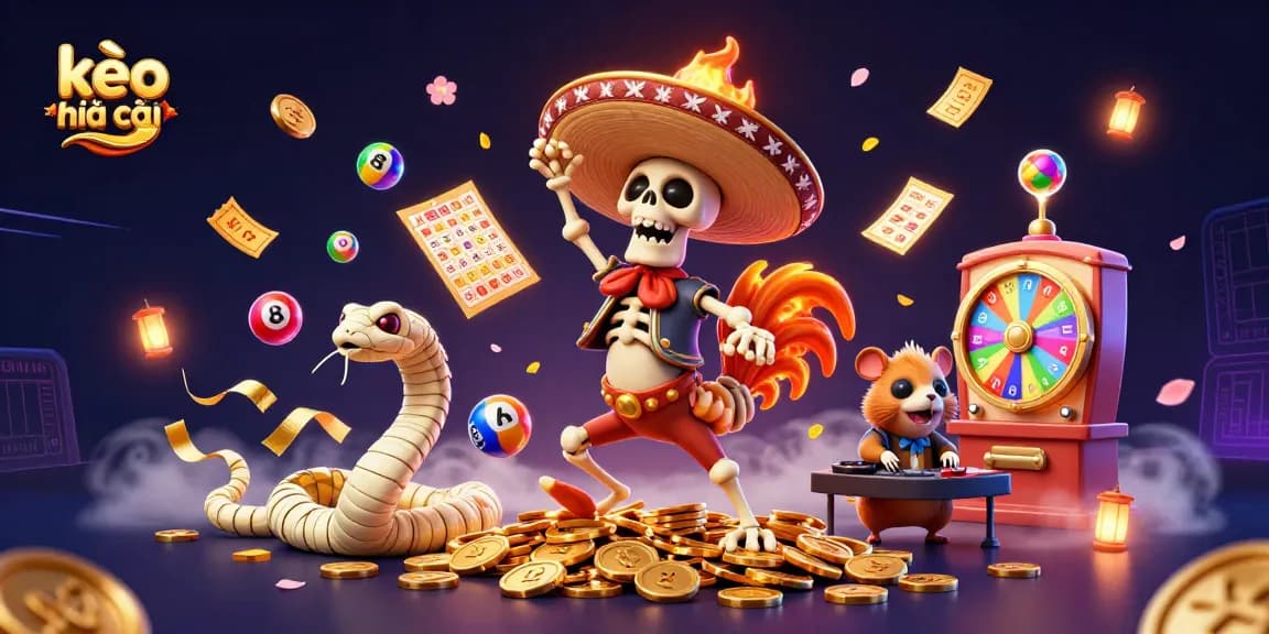 Experience vibrant kèo nhà cái action with dynamic characters surrounded by colorful gaming elements.