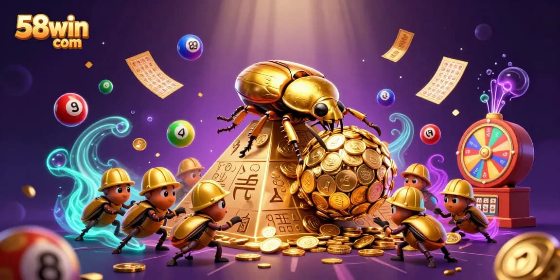 Bet on winning strategies with 58win com in this vibrant casino-themed illustration.