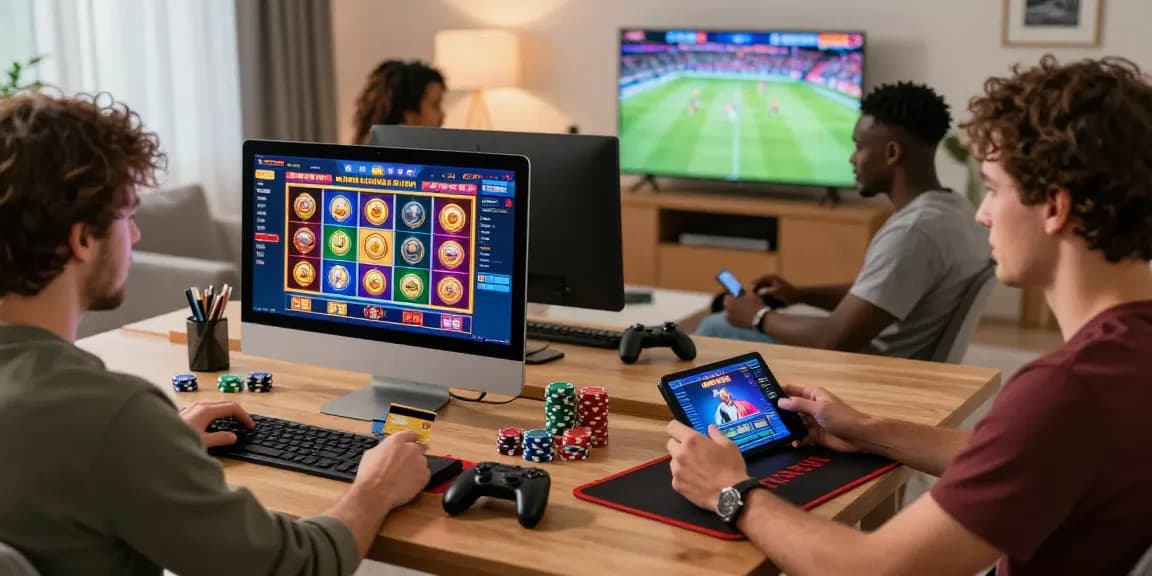Players enjoying online gaming at https://gdsap.org.uk with credit card transactions and vibrant atmosphere