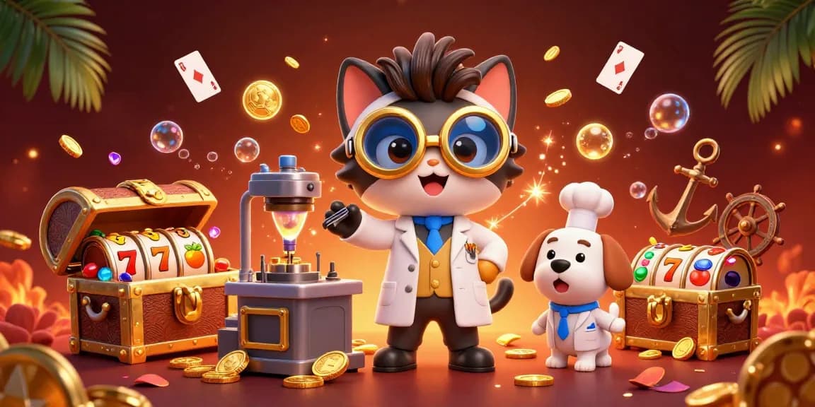 Pemain meraih jackpot di situs slot dengan gulungan slot dan simbol keberuntungan yang berkilauan.