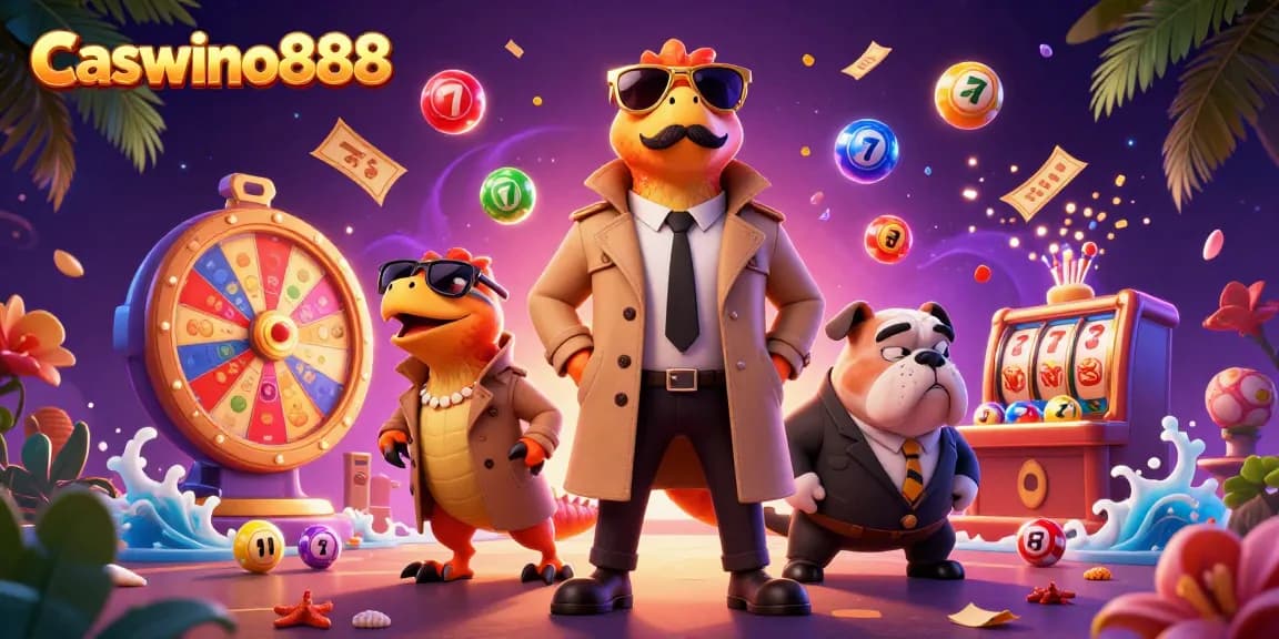 Experience the excitement at Caswino888 with dynamic 3D raptors entering a VIP casino lounge.