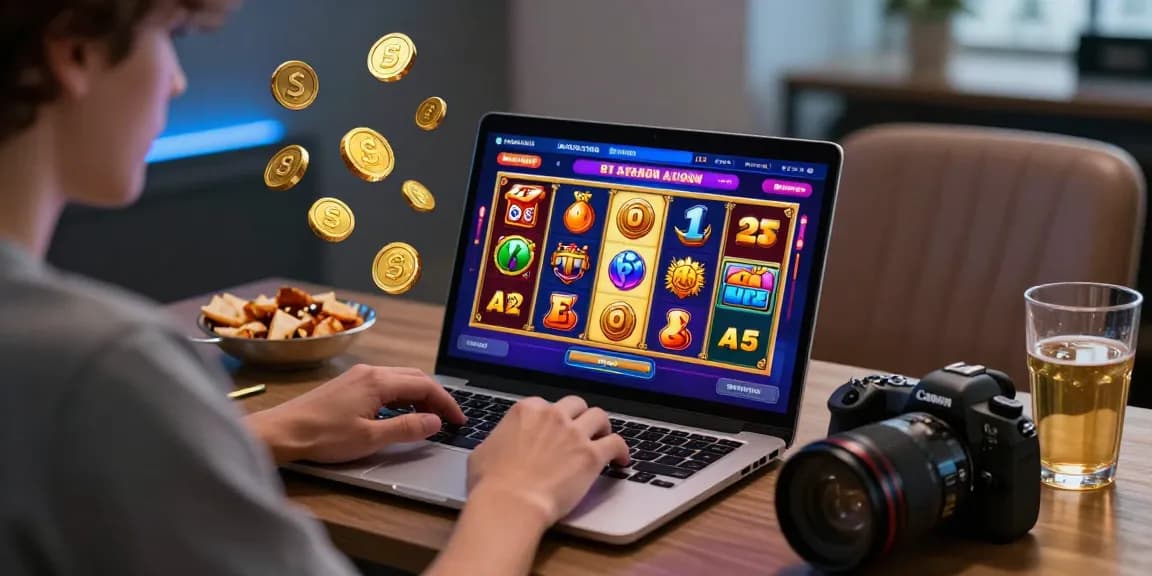 Exciting experience at new online casinos with vibrant slot graphics and user engagement.