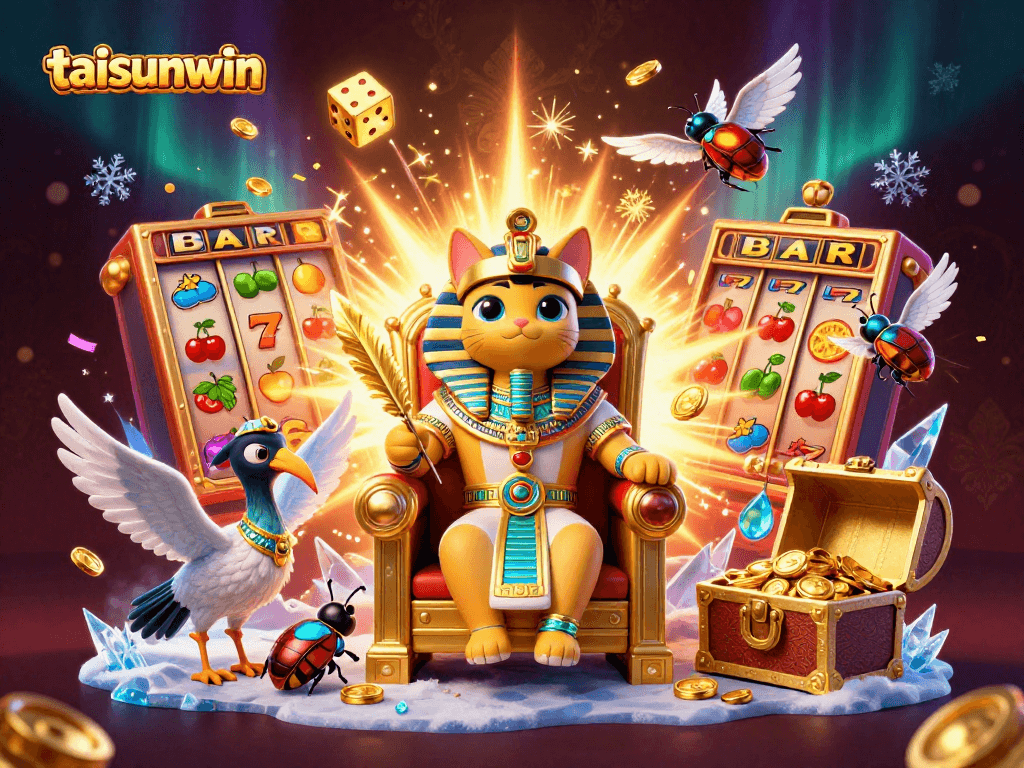 Experience the thrill of gaming with taisunwin's captivating Egyptian-themed casino scene.
