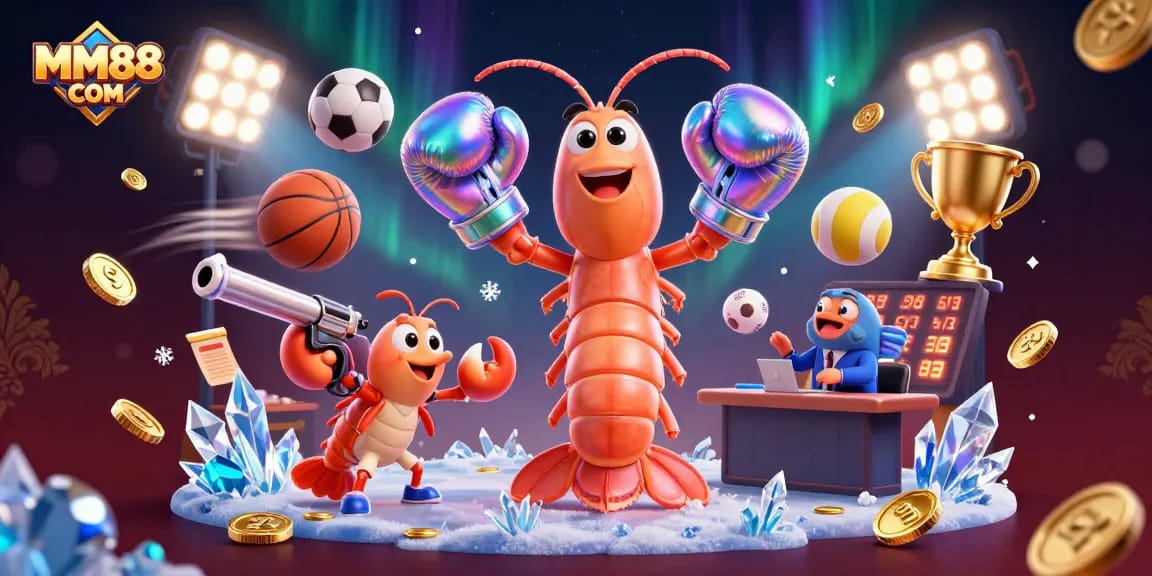 Experience winning with MM88 COM’s vibrant casino scene featuring animated characters and exciting sports elements.