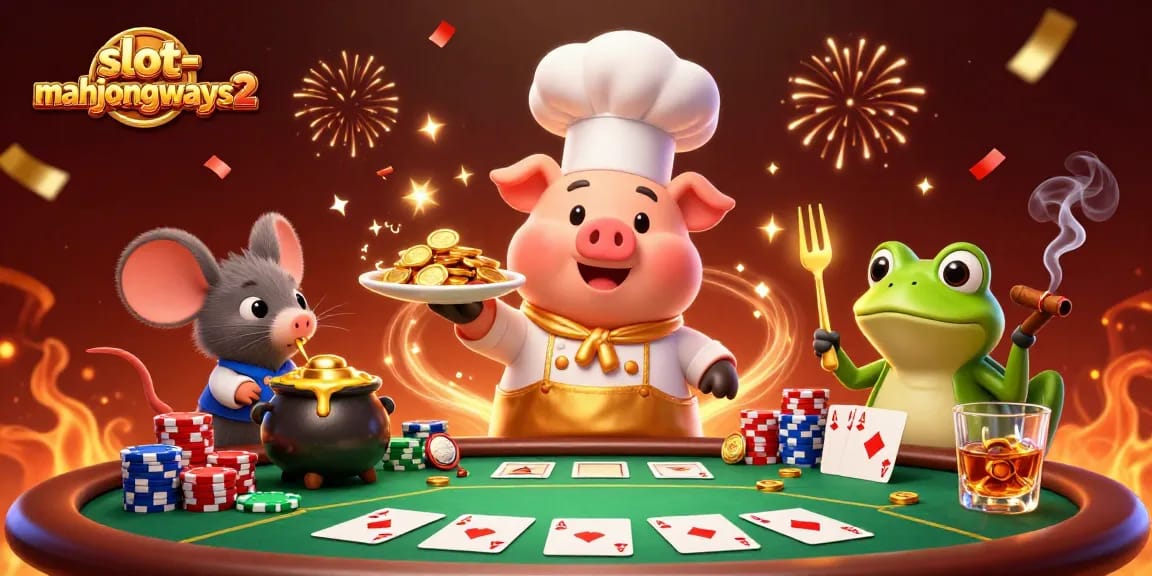 Engage with slot-mahjongways2 by enjoying vibrant characters amidst animated casino elements.
