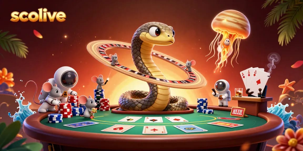 Socolive showcases a dynamic gambling scene with astronauts betting on a roulette wheel in space.