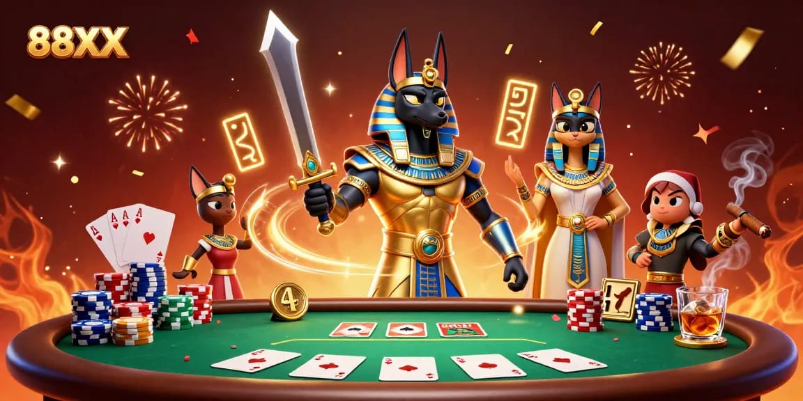 Engage with the exciting world of 88XX casino gambling alongside Anubis and Bastet.