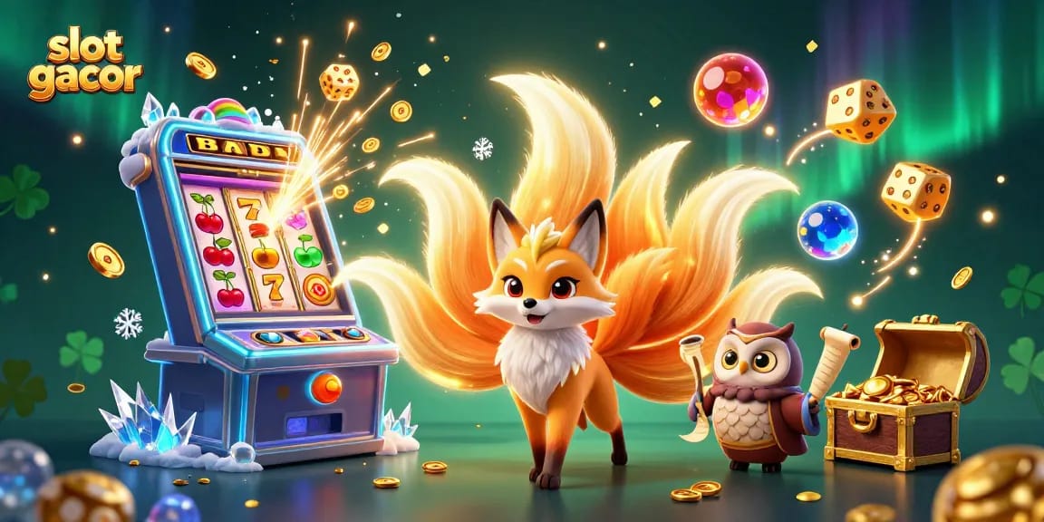 Menggenggam jackpot slot gacor dengan karakter unik dalam ilustrasi penuh warna.