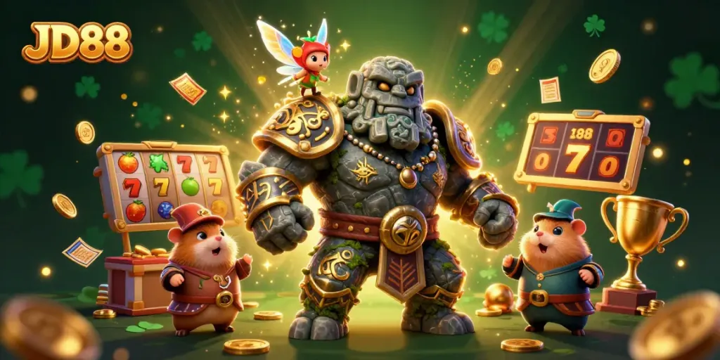 Experience JD88's vibrant slot gaming world with character dynamics and rich, immersive gameplay elements.