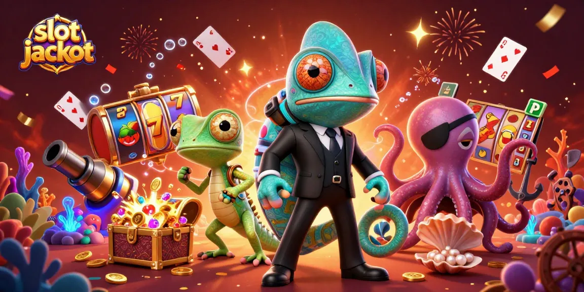 Menangkan slot jackpot dengan keberuntungan dari karakter chameleon, gecko, dan gurita di dunia kasino.