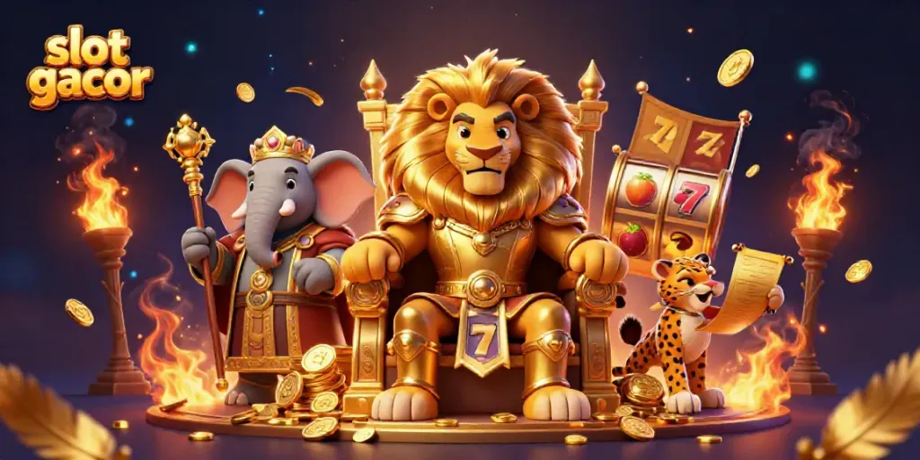 Experience thrilling wins with slot gacor in an epic casino adventure featuring vibrant characters.