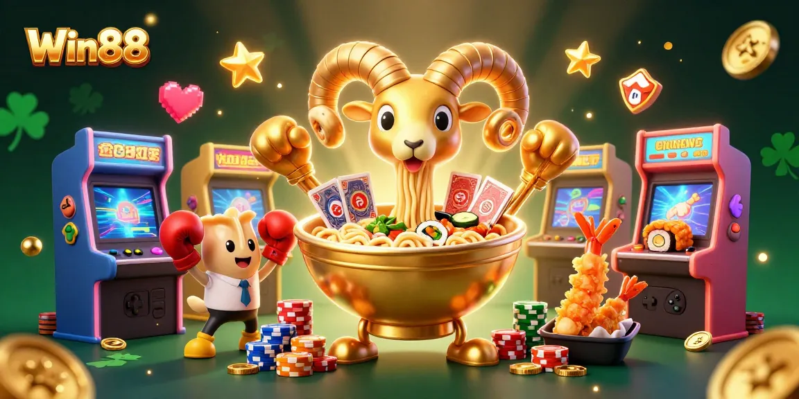 Win88 engaging scene with colorful characters and vibrant game elements for an online casino experience.