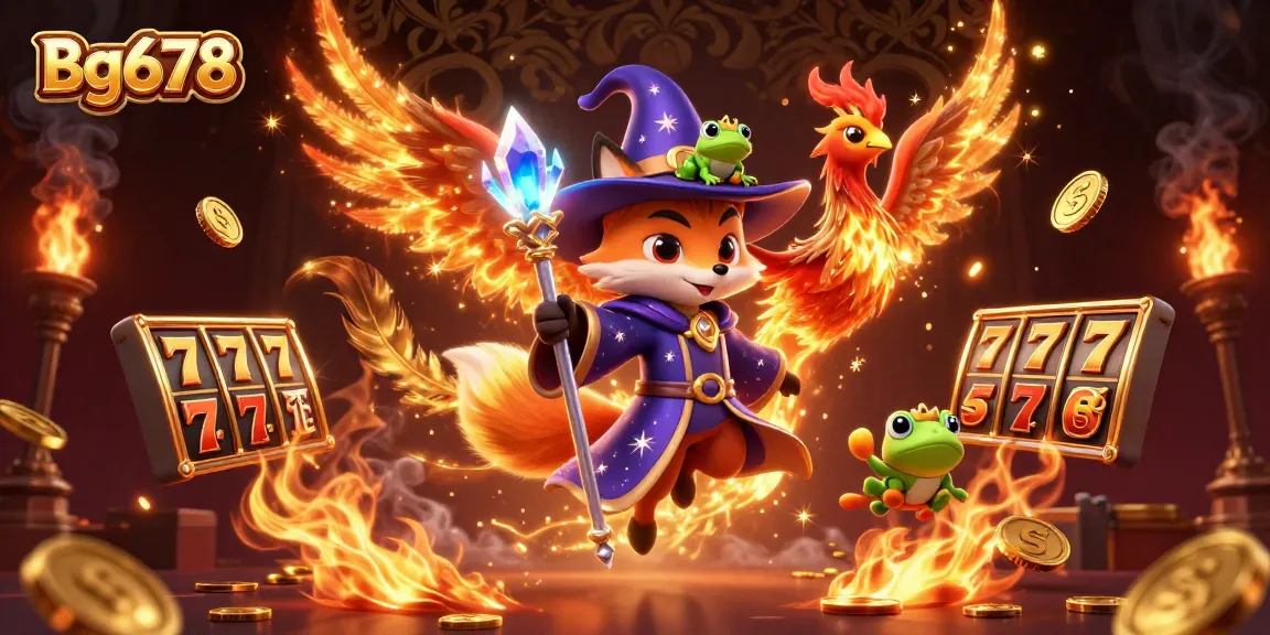 Engage with Bg678 and explore vibrant slots among mystical characters in an enchanting casino scene.