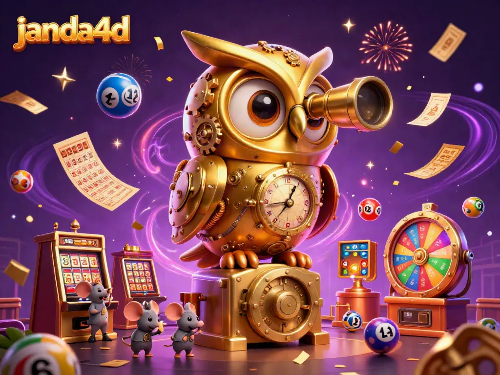 Permainan aksi menarik dengan janda4d, bola lotere berwarna dan simbol permainan di kasino