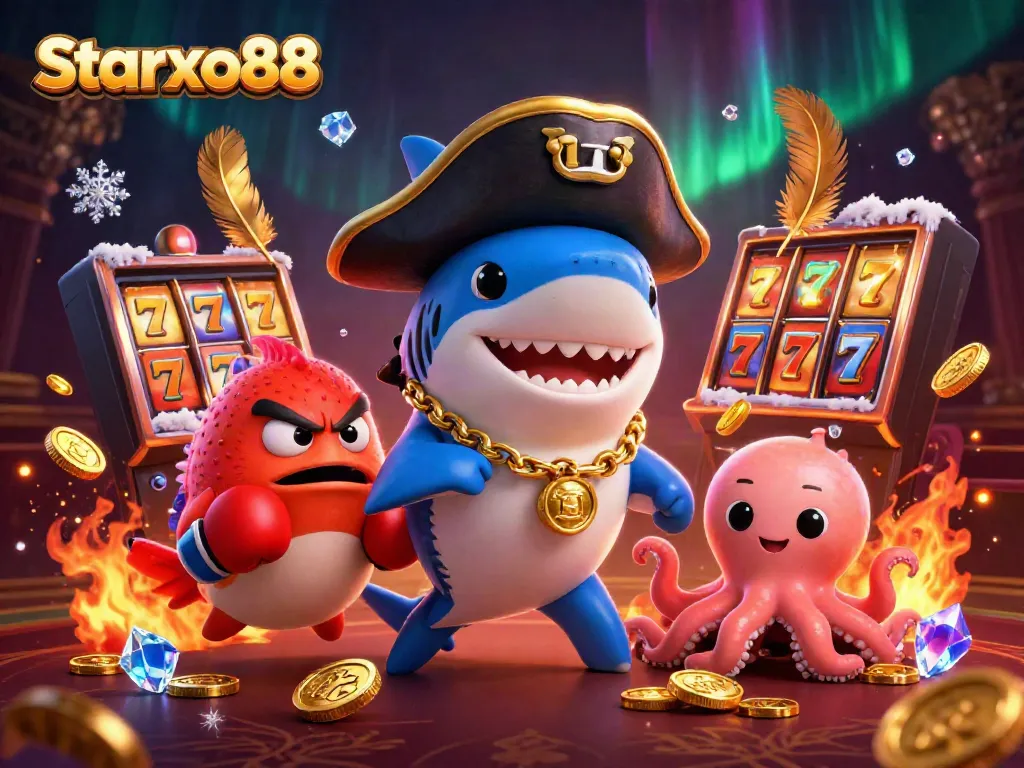 Play exciting games at starxo88 featuring a vibrant scene with diverse casino elements