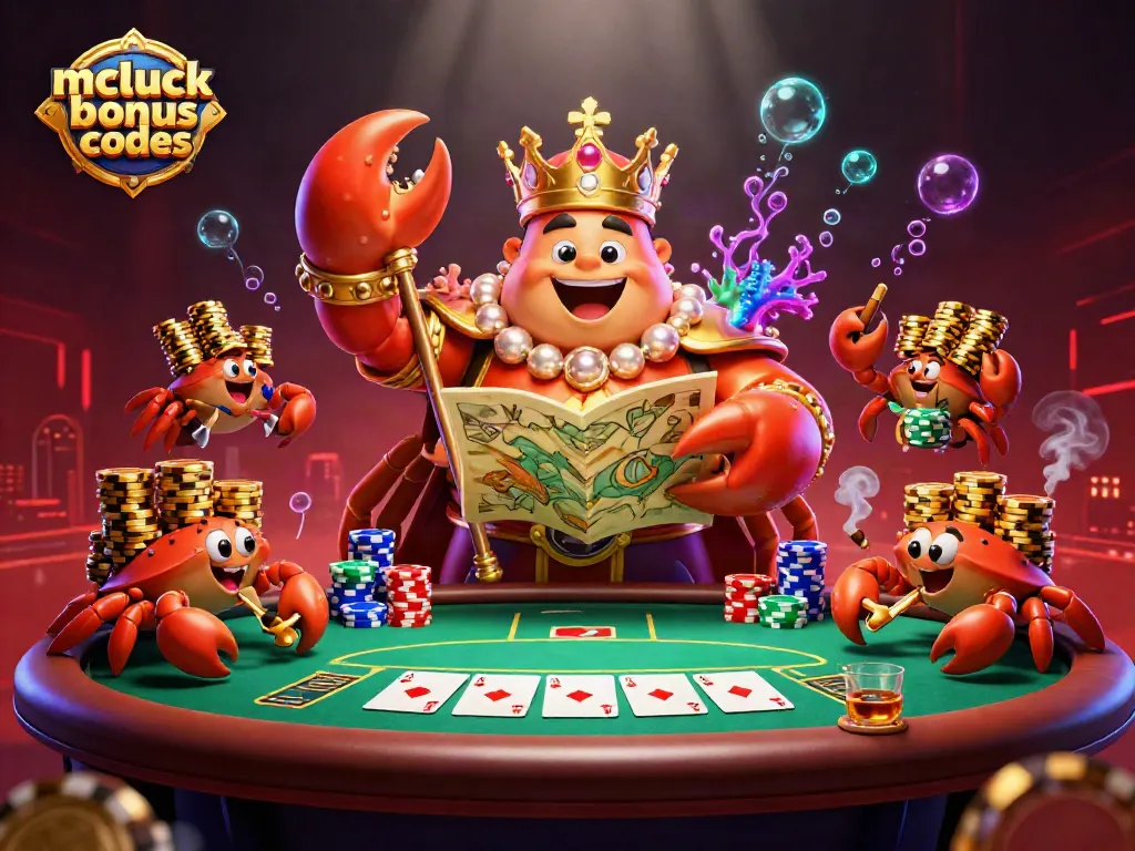 Play with mcluck casino bonus codes in this vibrant, dynamic 3D scene filled with casino excitement.