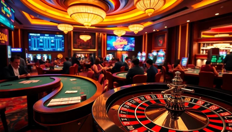 Experience thrilling gameplay and pengeluaran china updates in this luxurious casino scene filled with excitement.