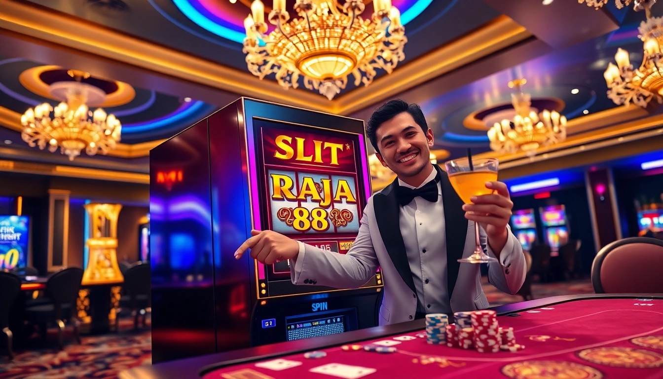 Experience the thrill of slot api raja 88 at a luxurious casino, with vibrant slots and joyful players.