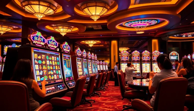 Experience thrilling gameplay at slot api raja 88 with vibrant slot machines and excited players.