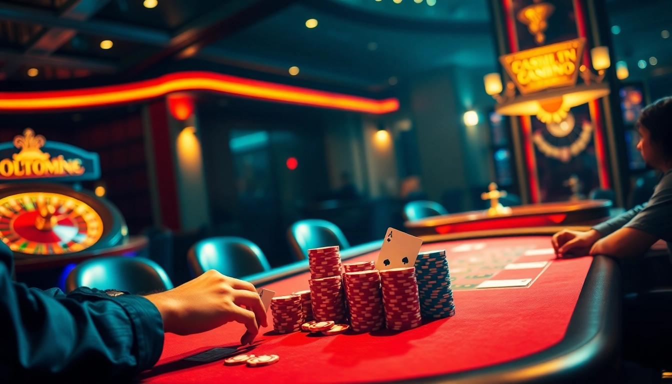 Rasakan sensasi datukwin alternatif di suasana kasino mewah dengan permainan poker dan mesin slot yang penuh warna.