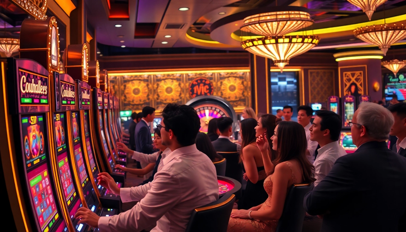 Experience thrilling gameplay in the luxurious ambiance of boosterjp's vibrant slot machine area.