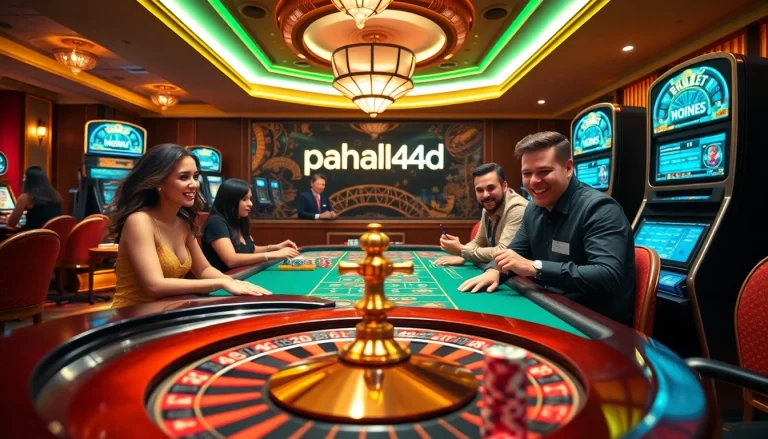 Experience thrilling gameplay at pahala4d with engaging casino tables and vibrant poker chips.
